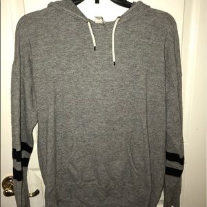A gray hoodie